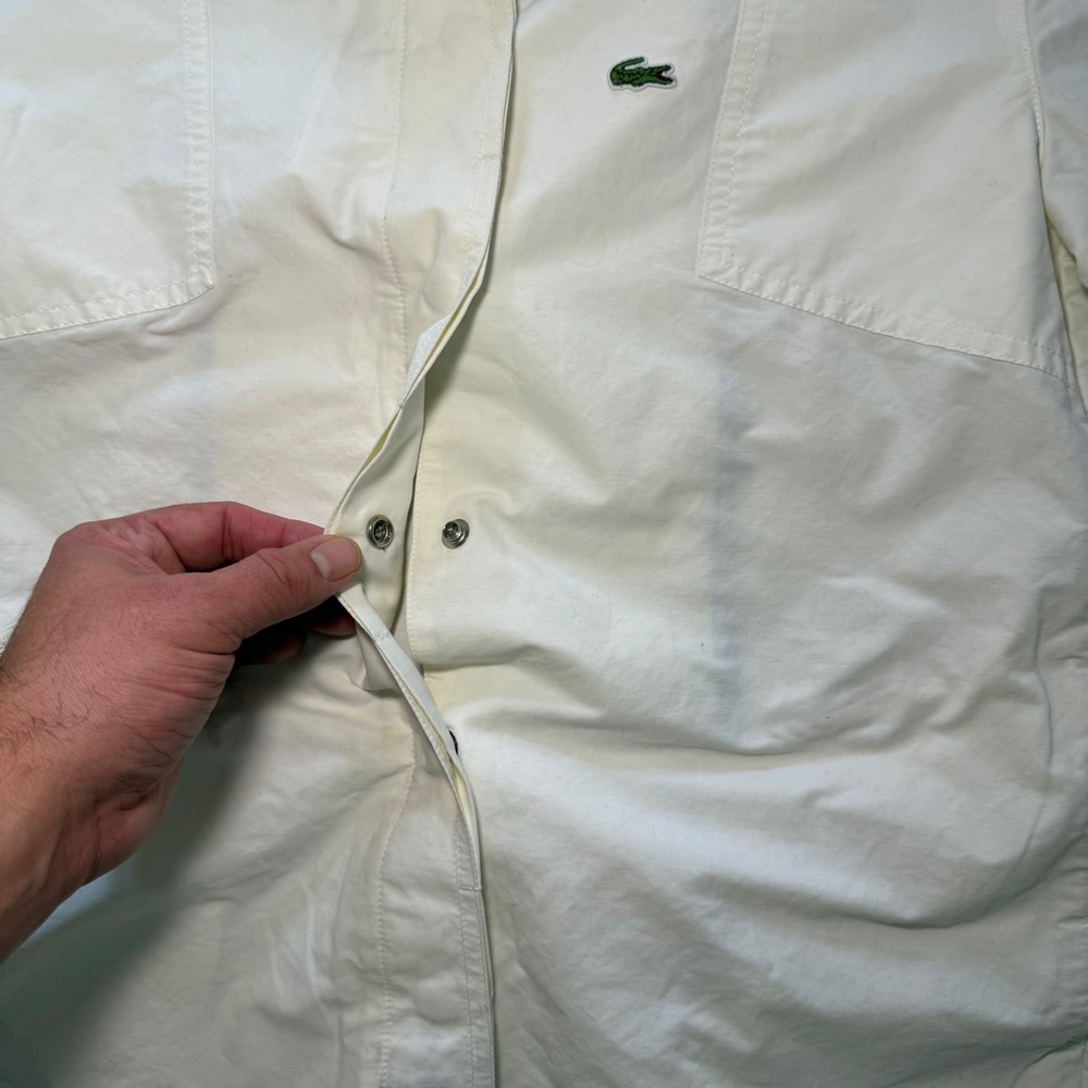 Lacoste Womens Lightweight Snap Front Jacket White Size 38 Embroidered Logo Coat - Picture 6 of 11